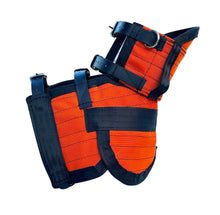 Load image into Gallery viewer, ULTRA ¾ CHESTPLATE WITH LEG PLATES ORANGE /BLACK BLACK STRAPS