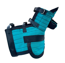 Load image into Gallery viewer, ULTRA ¾ CHESTPLATE WITH LEG PLATES AND TRACKER PROTECTOR TURQUOISE/ BLACK