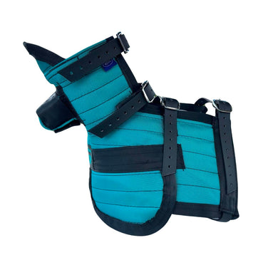 ULTRA ¾ CHESTPLATE WITH LEG PLATES AND TRACKER PROTECTOR TURQUOISE/ BLACK