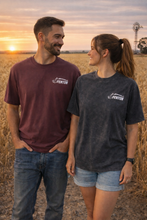 Load image into Gallery viewer, Short Sleeve Fenton T-shirt, Black Acid Washed /White Boar Skull