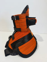 Load image into Gallery viewer, ULTRA ¼ CHESTPLATE ORANGE / BLACK . With leg plates and Built in tracker protector
