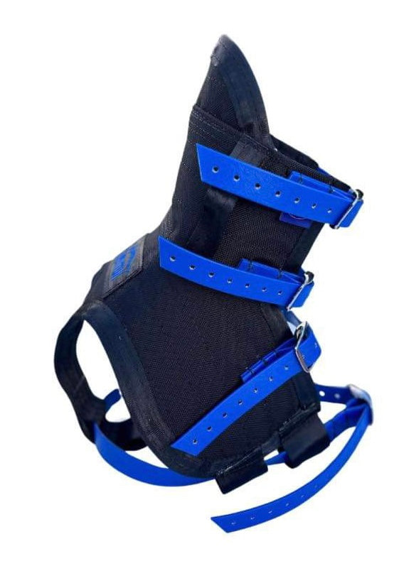 ULTRA ¼ CHESTPLATE ALL BLACK/ ROYAL BLUE STRAPS & LOGO