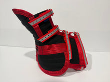 Load image into Gallery viewer, ULTRA ¾ CHESTPLATE WITH LEG PLATES BLACK/ RED /HI VIS RED STRAPS