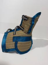 Load image into Gallery viewer, ULTRA ¾ CHESTPLATE WITH LEG PLATES BEIGE/ TEAL /BLACK HI VIS STRAPS