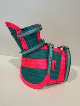 Load image into Gallery viewer, ULTRA ¾ CHESTPLATE WITH LEG PLATES TURQUOISE / PINK/ HI VIS STRAPS