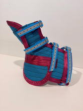 Load image into Gallery viewer, ULTRA ¾ CHESTPLATE WITH LEG PLATES CYAN / MULBERRY / HI VIS STRAPS
