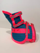 Load image into Gallery viewer, ULTRA ¾ CHESTPLATE WITH LEG PLATES CYAN / PINK/ HI VIS STRAPS