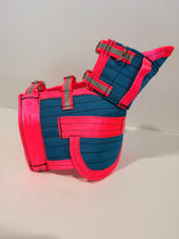 Load image into Gallery viewer, ULTRA ¾ CHESTPLATE WITH LEG PLATES CYAN / PINK/ HI VIS STRAPS