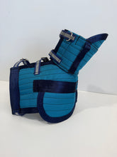 Load image into Gallery viewer, ULTRA ¾ CHESTPLATE WITH LEG PLATES CYAN / NAVY / HI VIS STRAPS