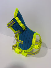 Load image into Gallery viewer, M 33–39KG | FENTON ULTRA ¼ CHESTPLATE CYAN / YELLOW/ HI VIS STRAPS