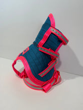 Load image into Gallery viewer, M 33–39KG | FENTON ULTRA ¼ CHESTPLATE CYAN / PINK / HI VIS STRAPS