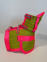 Load image into Gallery viewer, M 33-39KG | FENTON ULTRA ¾ CHESTPLATE WITH LEG PLATES LIME /PINK HI VIS STRAPS