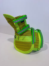 Load image into Gallery viewer, S 25-33KG | FENTON ULTRA ¾ CHESTPLATE WITH LEG PLATES LIME/ GREEN / HI VIS STRAPS