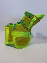Load image into Gallery viewer, S 25-33KG | FENTON ULTRA ¾ CHESTPLATE WITH LEG PLATES LIME/ GREEN / HI VIS STRAPS