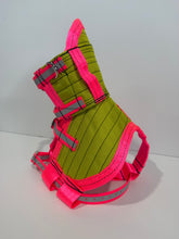 Load image into Gallery viewer, S 25-33KG | FENTON ULTRA ¼ CHESTPLATE LIME / PINK/ HI VIS STRAPS